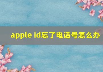 apple id忘了电话号怎么办